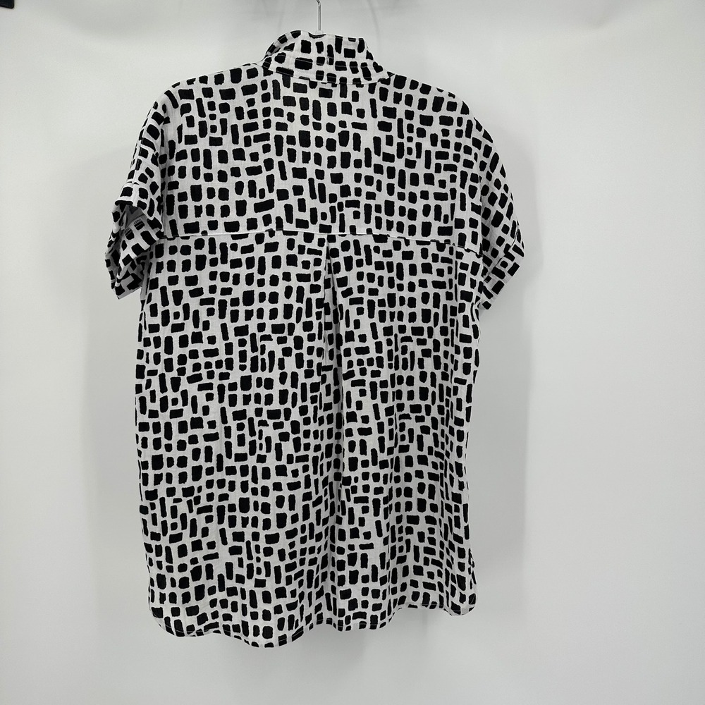 John Mark Women Artsy Oversized Abstract Print Top Size M Modern Statement Shirt - Picture 2 of 8